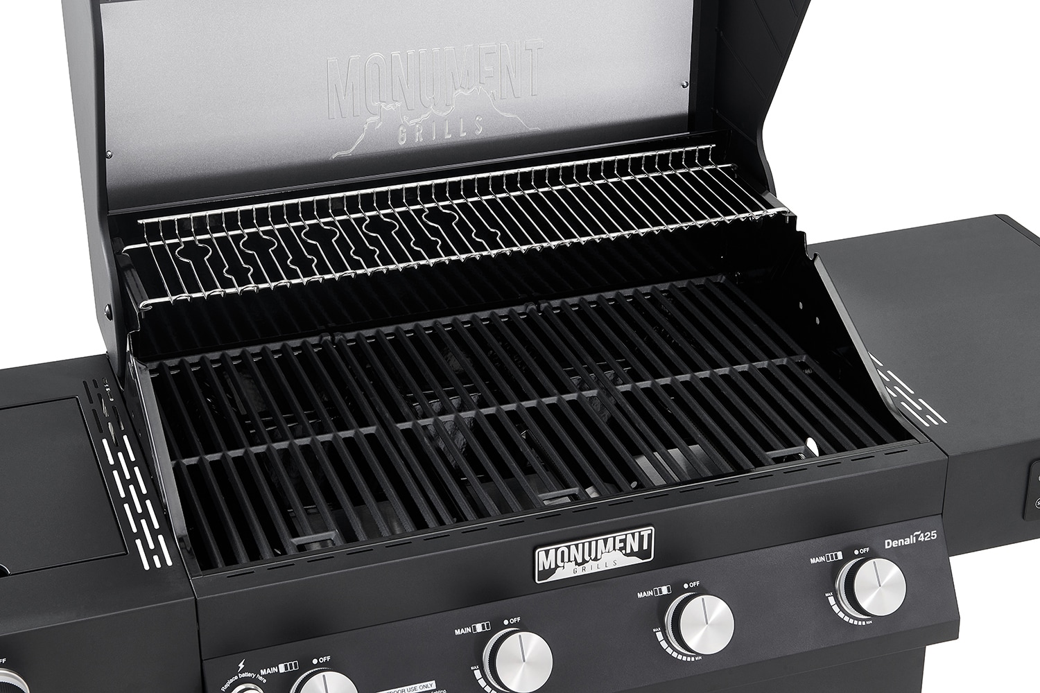 Monument Denali 425 Black 4 -Burner Liquid Propane Gas Grill 1 -Side Burner