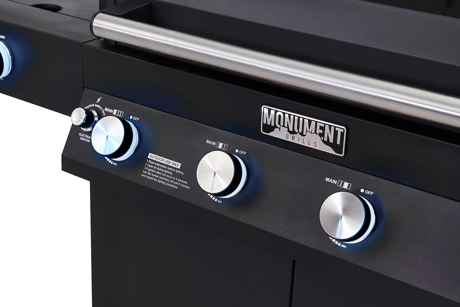 Monument Denali 425 Black 4 -Burner Liquid Propane Gas Grill 1 -Side Burner