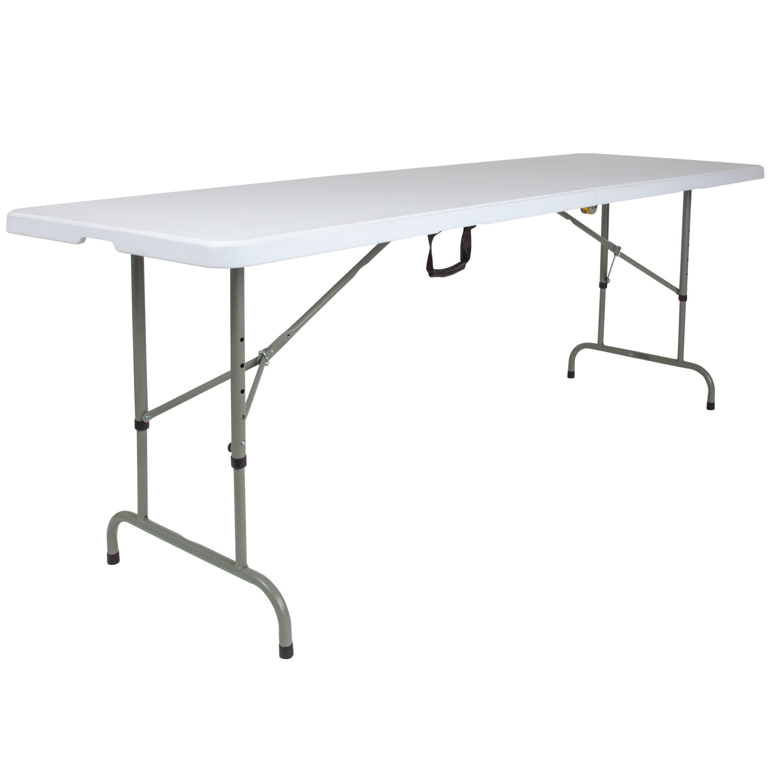 Flash Furniture 2.42-ft x 8-ft Fold-in-Half Indoor Rectangle Plastic White Adjustable Height Folding banquet table 10 -Person