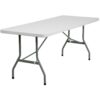 Flash Furniture 2.5-ft x 6-ft Indoor Rectangle Plastic White Folding banquet table 8 -Person