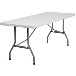 Flash Furniture 2.5-ft x 6-ft Indoor Rectangle Plastic White Folding banquet table 8 -Person