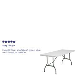 Flash Furniture 2.5-ft x 6-ft Indoor Rectangle Plastic White Folding banquet table 8 -Person