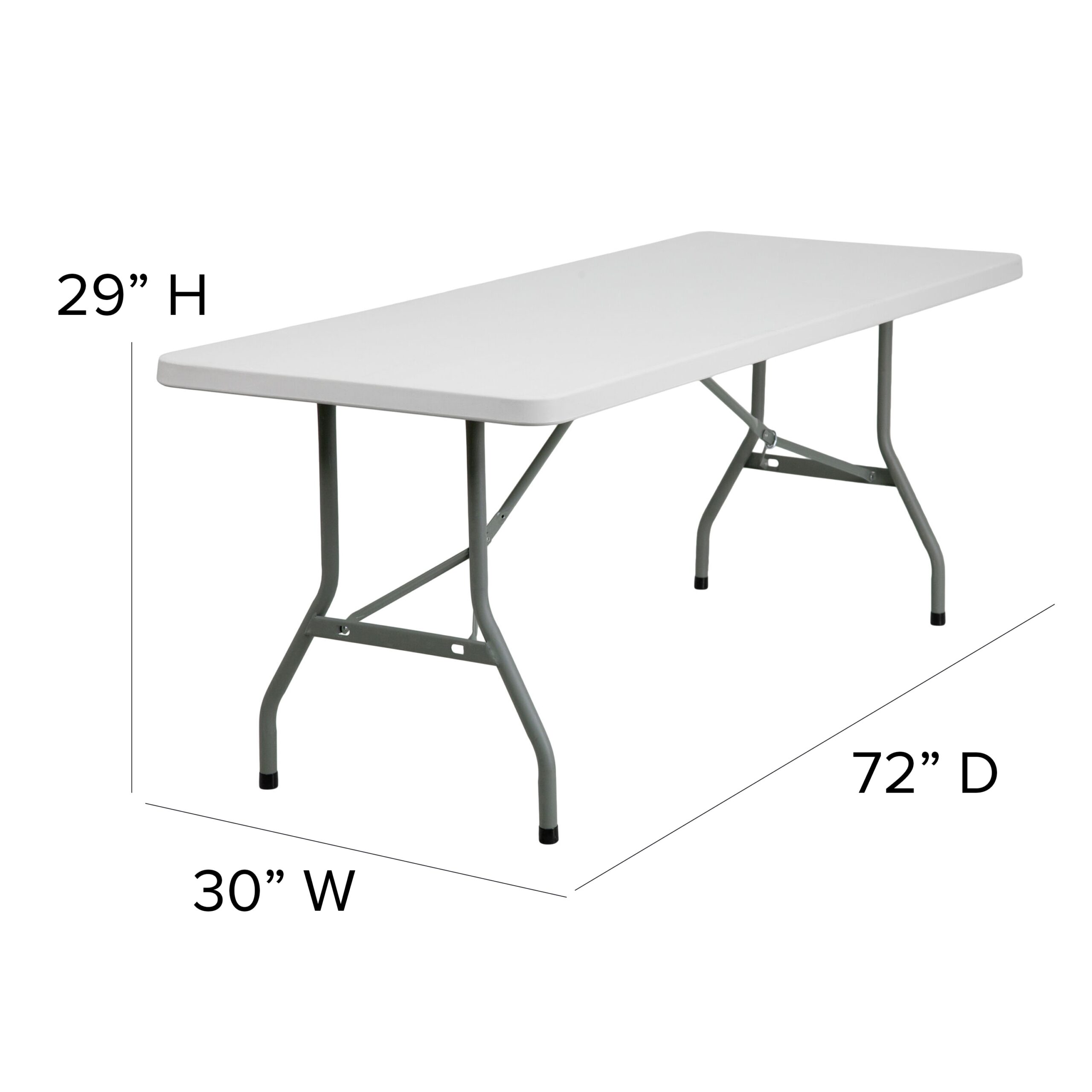 Flash Furniture 2.5-ft x 6-ft Indoor Rectangle Plastic White Folding banquet table 8 -Person