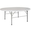Flash Furniture 5.92-ft x 5.92-ft Fold-in-Half Indoor Round Plastic White Folding banquet table 8 -Person