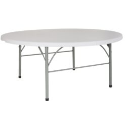 Flash Furniture 5.92-ft x 5.92-ft Fold-in-Half Indoor Round Plastic White Folding banquet table 8 -Person