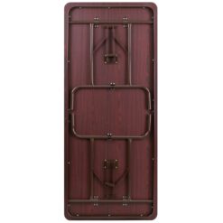 Flash Furniture 2.5-ft x 6-ft Indoor Rectangle Composite Brown Folding banquet table 8 -Person