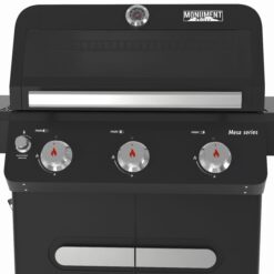 Monument Mesa 325 Matte Black 3 -Burner Liquid Propane Gas Grill 1 -Side Burner