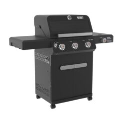 Monument Mesa 325 Matte Black 3 -Burner Liquid Propane Gas Grill 1 -Side Burner