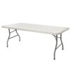 Hampden Furnishings 2.5-ft x 6-ft Indoor or outdoor Rectangle Plastic Gray Folding banquet table 8 -Person