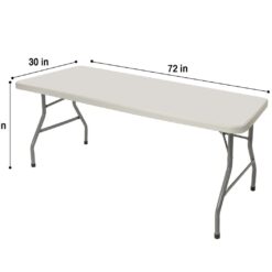 Hampden Furnishings 2.5-ft x 6-ft Indoor or outdoor Rectangle Plastic Gray Folding banquet table 8 -Person