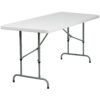 Flash Furniture 2.5-ft x 6-ft Indoor Rectangle Plastic White Adjustable Height Folding banquet table 8 -Person