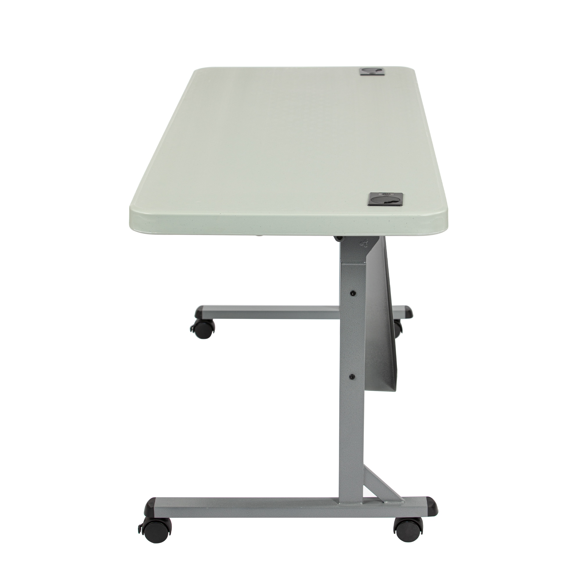 Hampden Furnishings 2-ft x 5-ft Indoor or outdoor Rectangle Polypropylene Gray Folding utility table 3 -Person