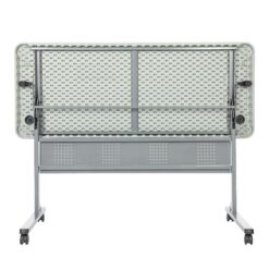 Hampden Furnishings 2-ft x 5-ft Indoor or outdoor Rectangle Polypropylene Gray Folding utility table 3 -Person
