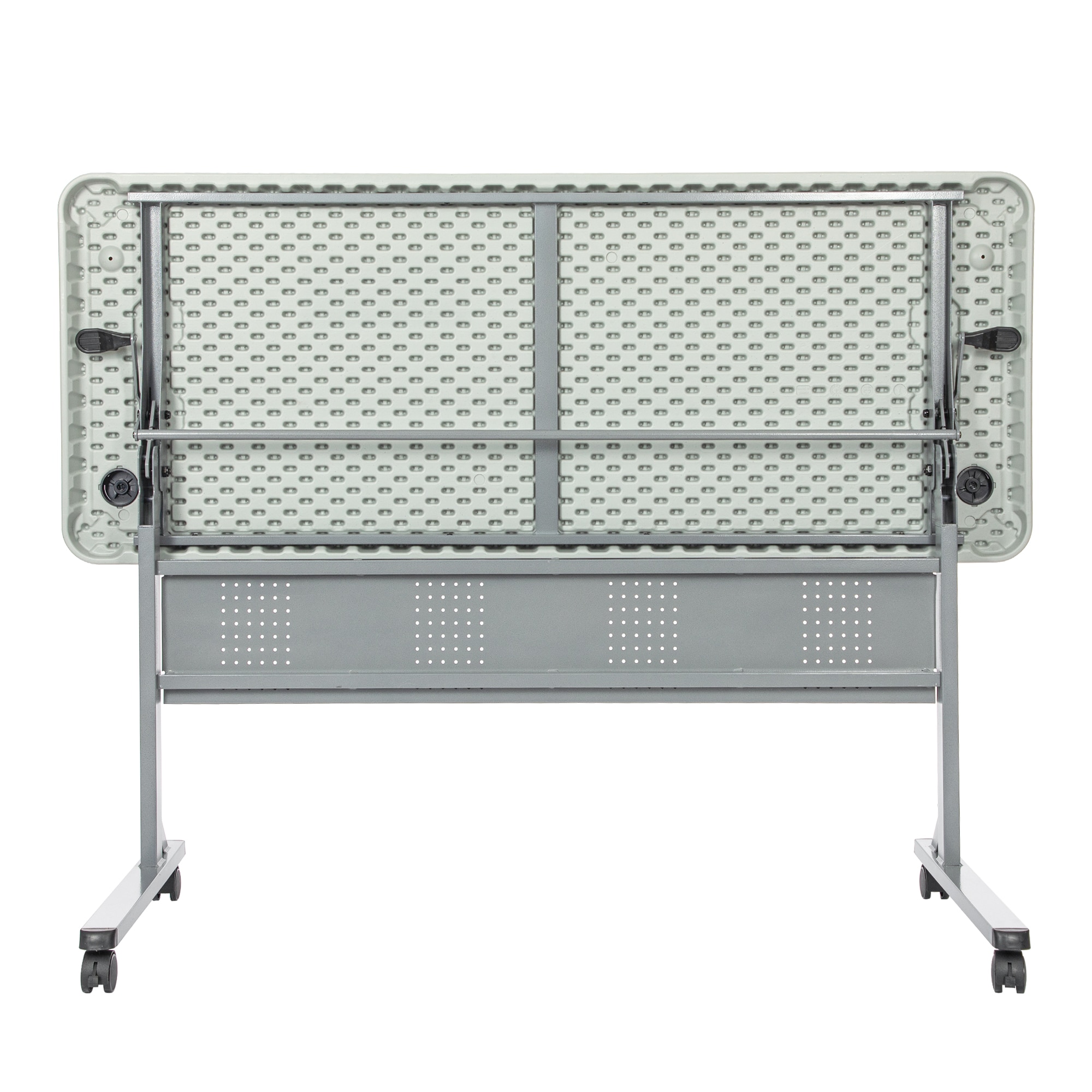 Hampden Furnishings 2-ft x 5-ft Indoor or outdoor Rectangle Polypropylene Gray Folding utility table 3 -Person