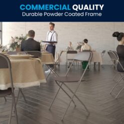 Flash Furniture 6 -Pack Brown Commercial/Residential Standard Folding Chair with Solid Seat ( Indoor )