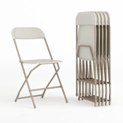 Flash Furniture 6 -Pack Beige Commercial/Residential Standard Folding Chair with Solid Seat ( Indoor )