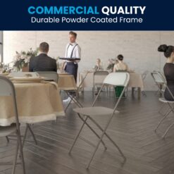 Flash Furniture 6 -Pack Beige Commercial/Residential Standard Folding Chair with Solid Seat ( Indoor )