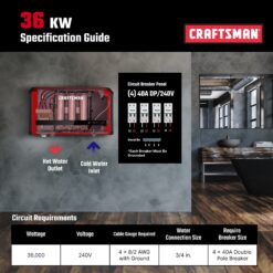 CRAFTSMAN Craftsman 36kw Pro-plus Multi Application Electric Tankless Water Heater