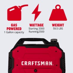 CRAFTSMAN 49 State 3300 -Watt Single Fuel (Gasoline) Inverter Generator