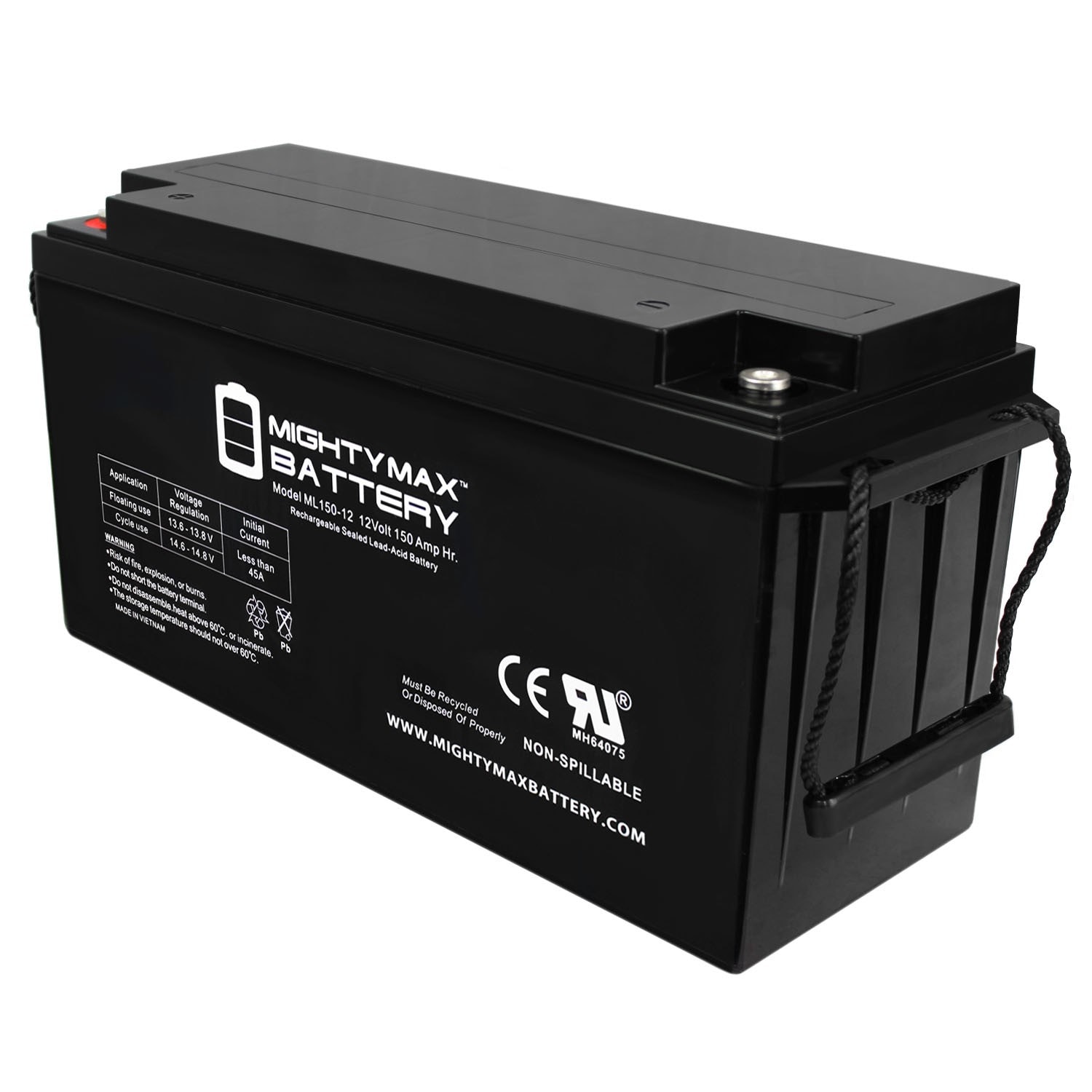 Mighty Max Battery Replacement Battery for AGM 6-EVF-150A Rechargeable Sealed lead acid 12150 Backup power Batteries