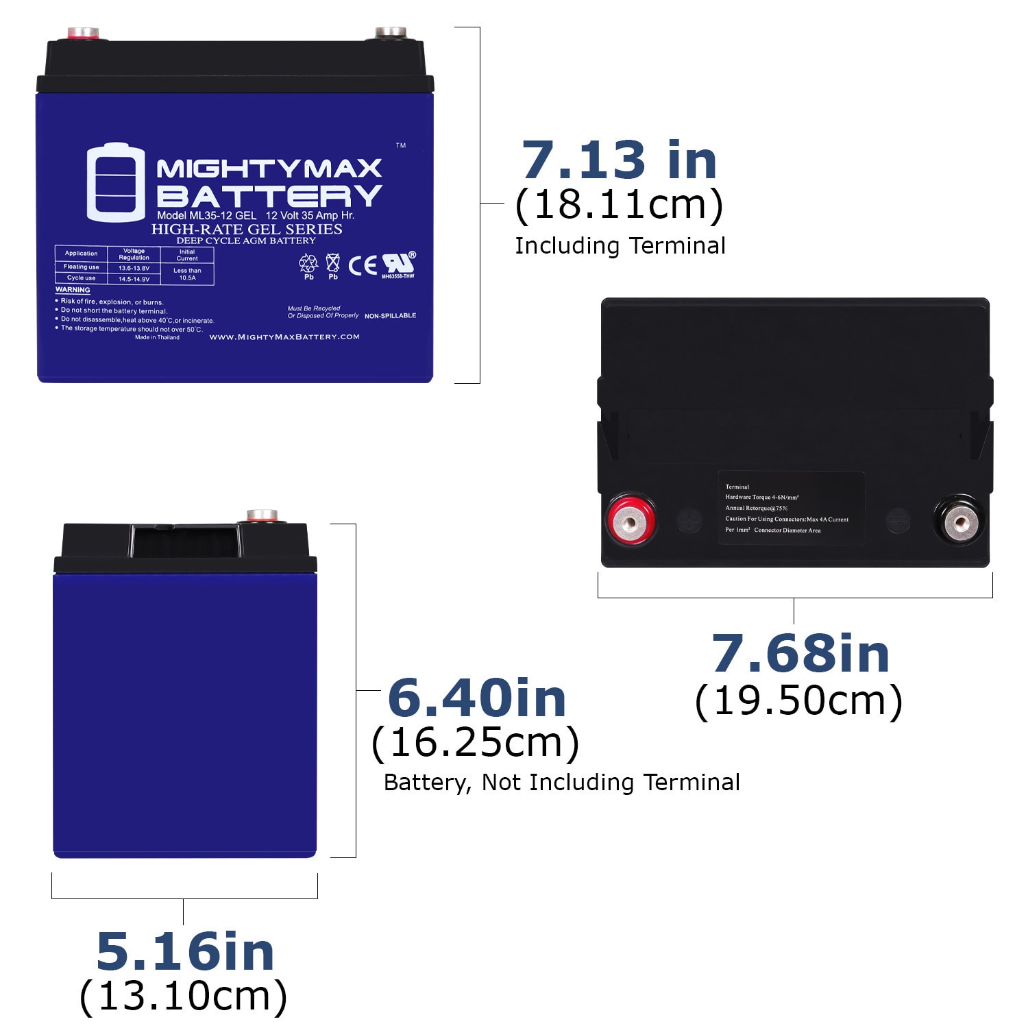 Mighty Max Battery 12V 35Ah GEL for Kangaroo TG-31 Golf Cart Rechargeable Sealed GEL 12350 Backup power Batteries 4 -Pack