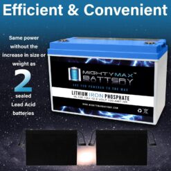 Mighty Max Battery 12V 100AH Lithium Battery for Trolling Motor Rechargeable Lithium 121000 Backup power Batteries