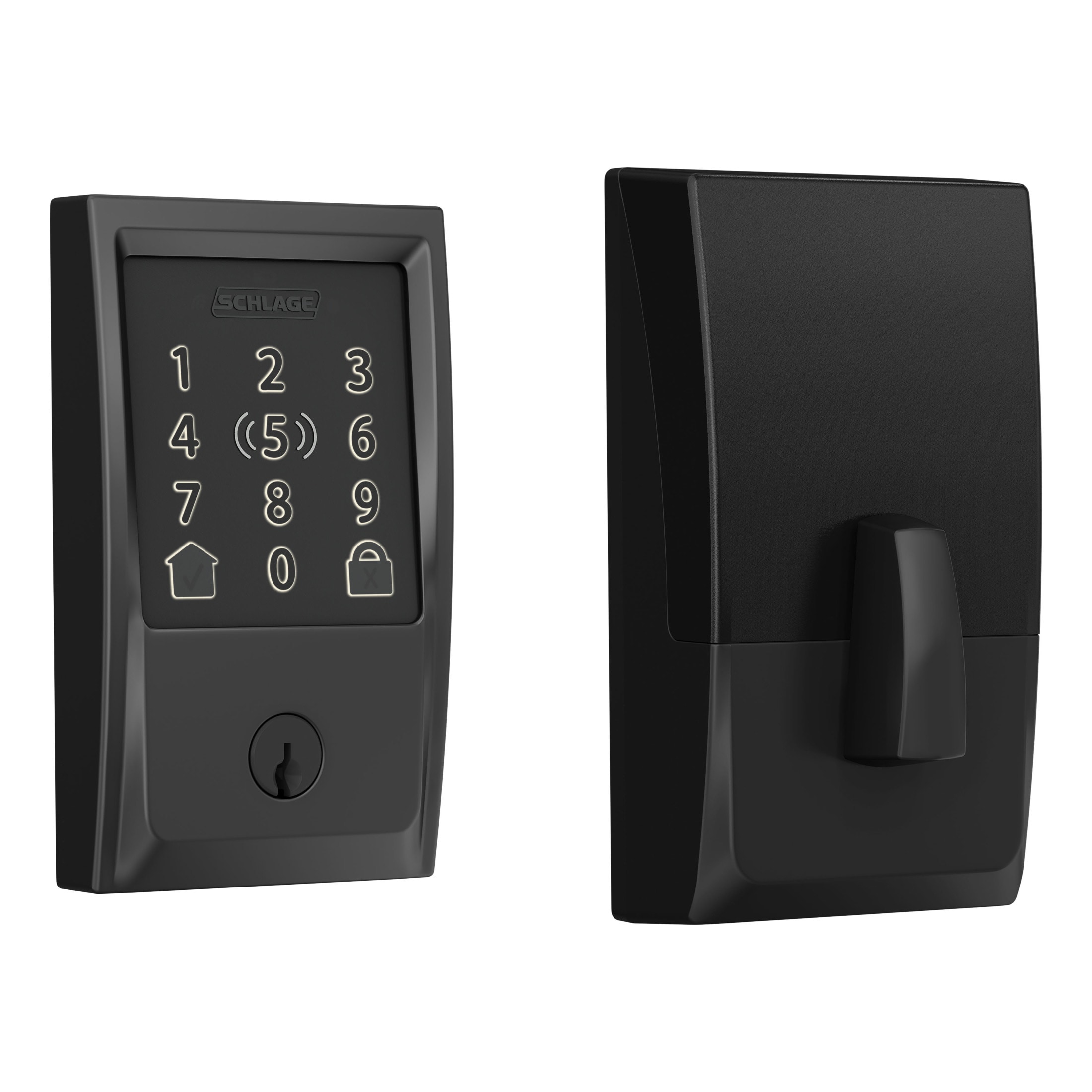 Schlage Encode Plus Century Matte Black Smart Wi-Fi and Bluetooth Touchscreen Keypad Electronic Deadbolt Lock