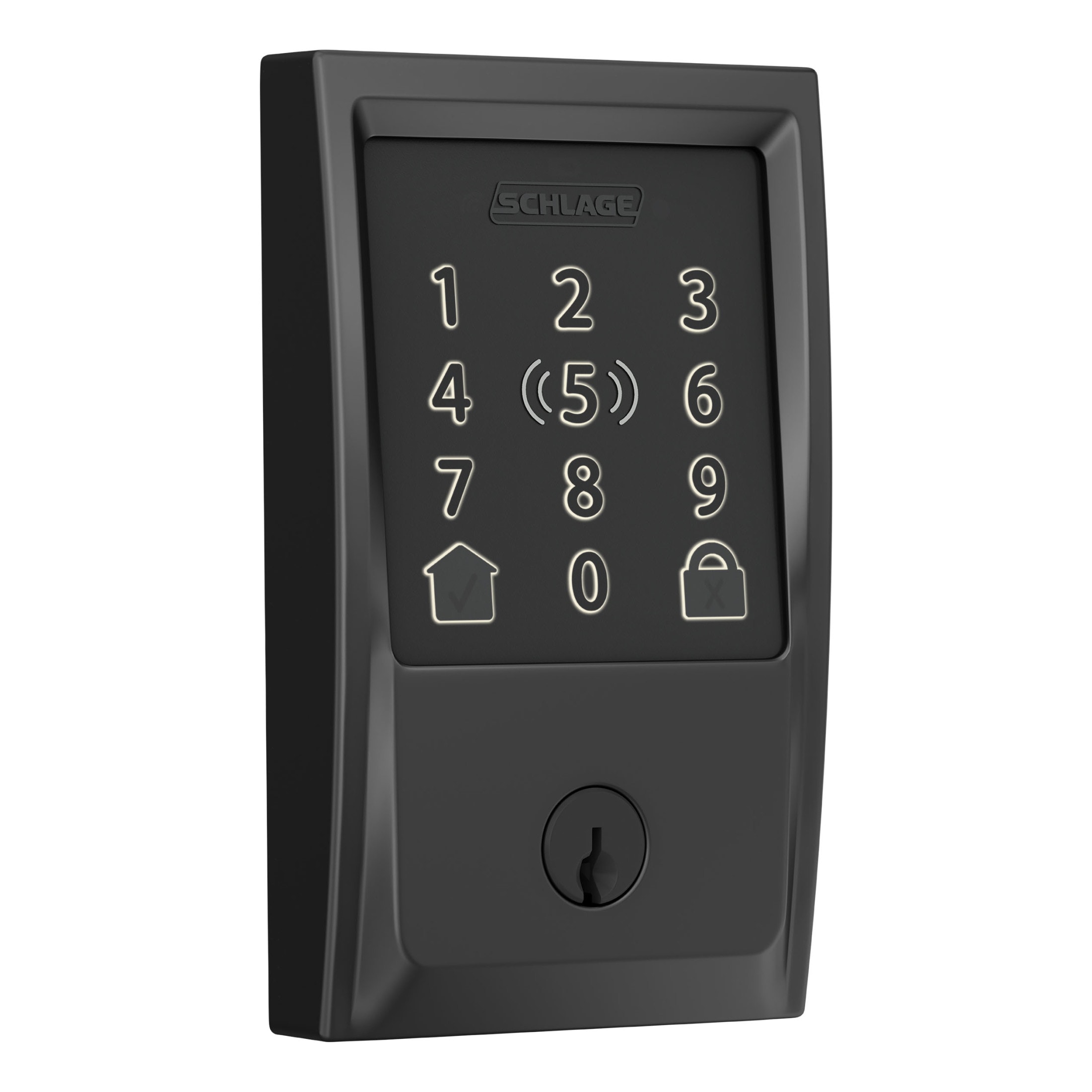 Schlage Encode Plus Century Matte Black Smart Wi-Fi and Bluetooth Touchscreen Keypad Electronic Deadbolt Lock
