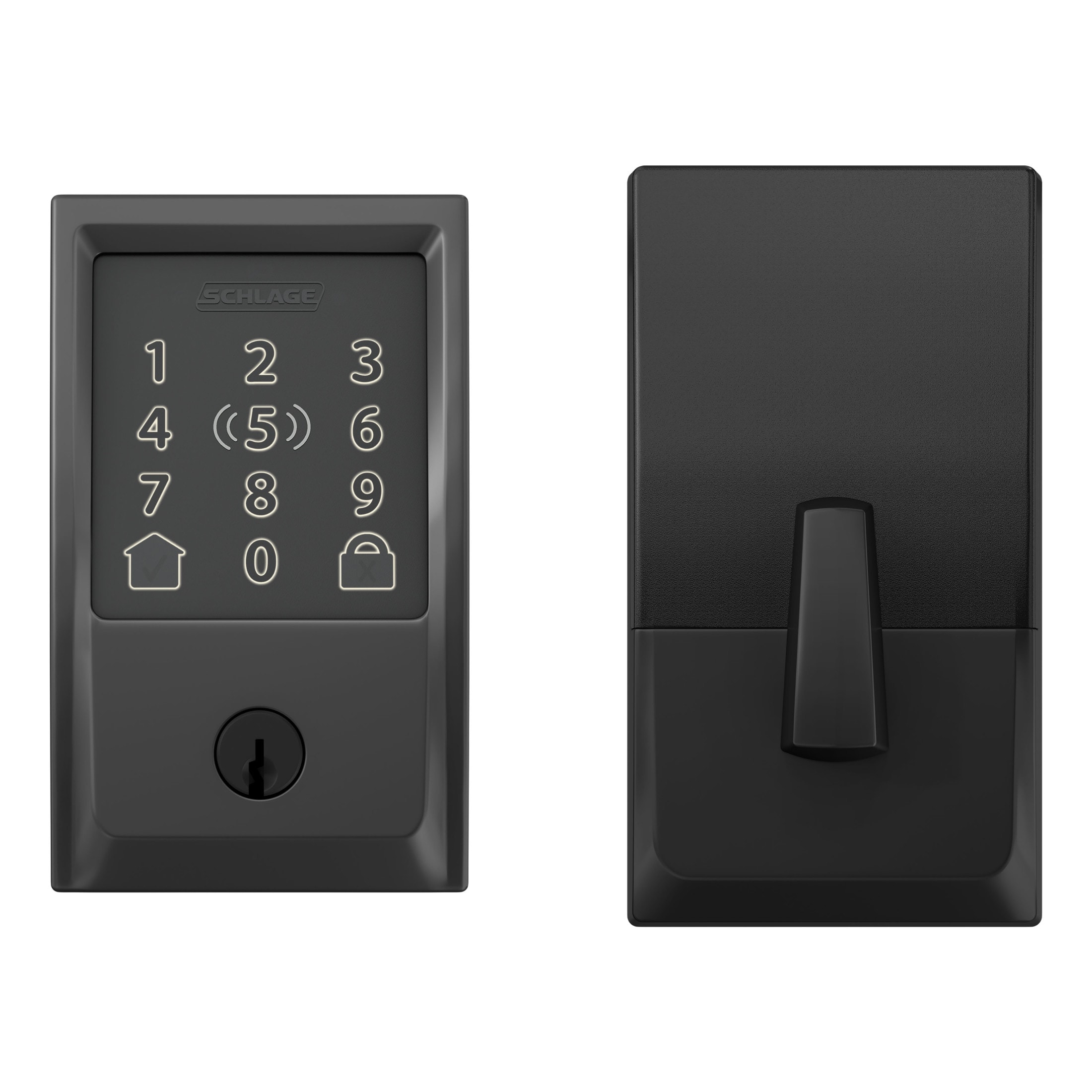 Schlage Encode Plus Century Matte Black Smart Wi-Fi and Bluetooth Touchscreen Keypad Electronic Deadbolt Lock