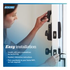 Schlage Encode Plus Century Matte Black Smart Wi-Fi and Bluetooth Touchscreen Keypad Electronic Deadbolt Lock
