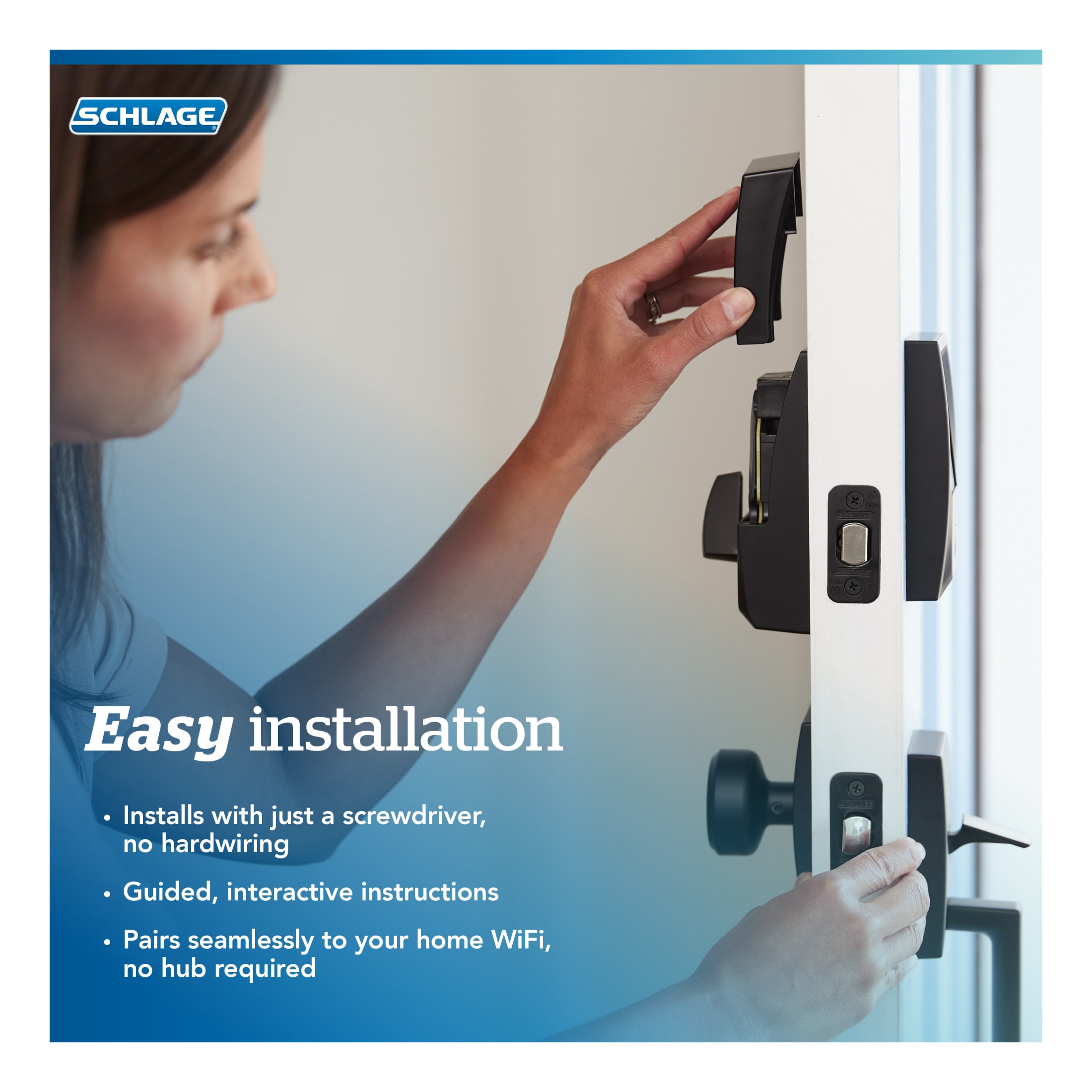 Schlage Encode Plus Century Matte Black Smart Wi-Fi and Bluetooth Touchscreen Keypad Electronic Deadbolt Lock