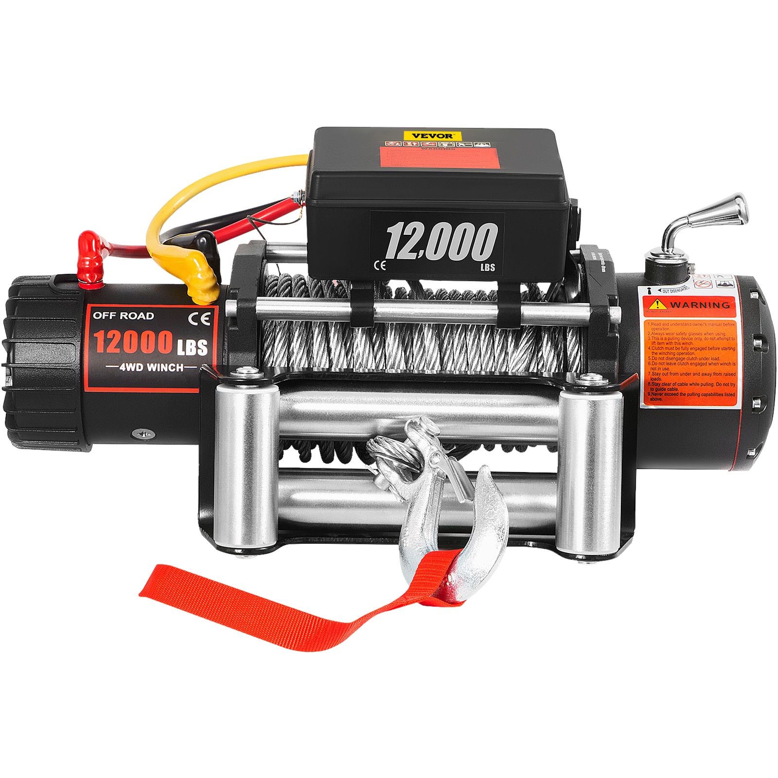 VEVOR 12000-lb 85.0-ft Aluminum Winch Rope 7.5 -HP Motor