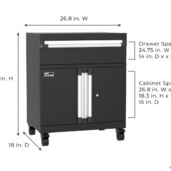 ClosetMaid ProGarage 26.8-in W x 32.7-in H x 18-in D Freestanding Steel Garage Cabinet in Black