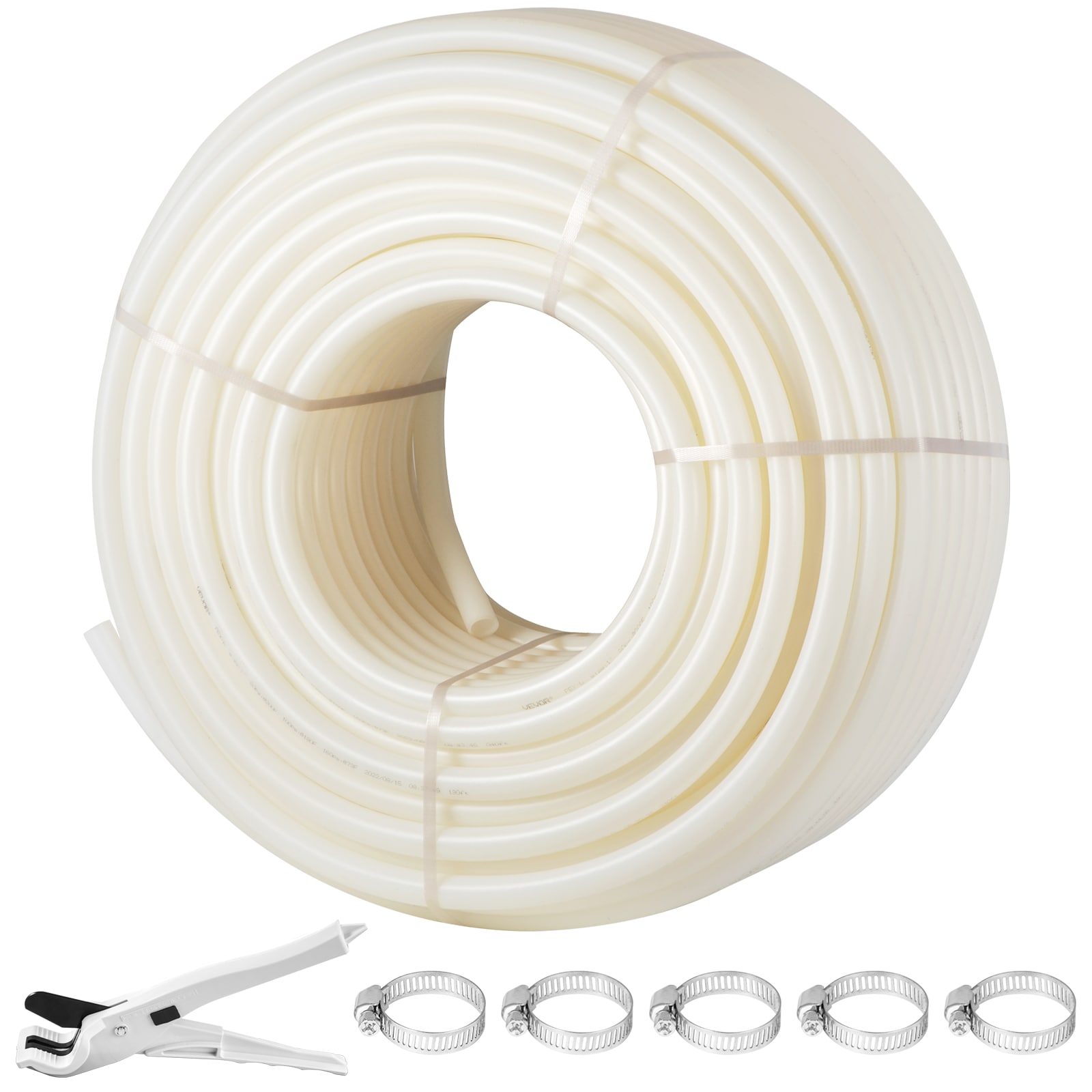 SVOPES 1 Inch x 500 FT PEX Pipe Non-Oxygen Barrier White Flexible Tubing for RV Plumbing Radiant Heating Polyethylene Material