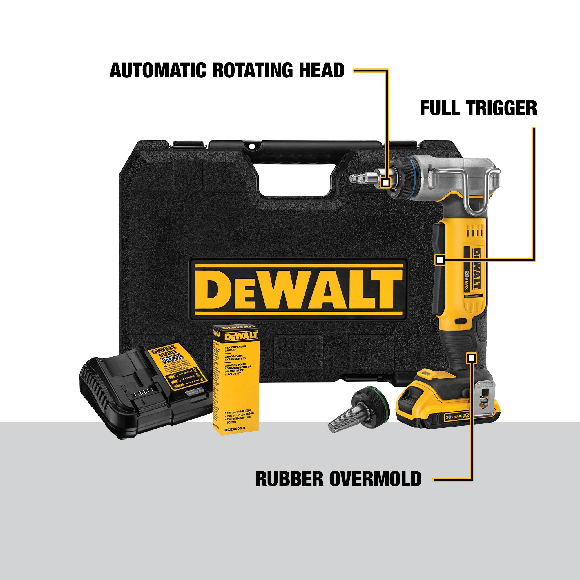 DEWALT 20V MAX PEX Expansion Tool Kit (1/2-in and 3/4-in)