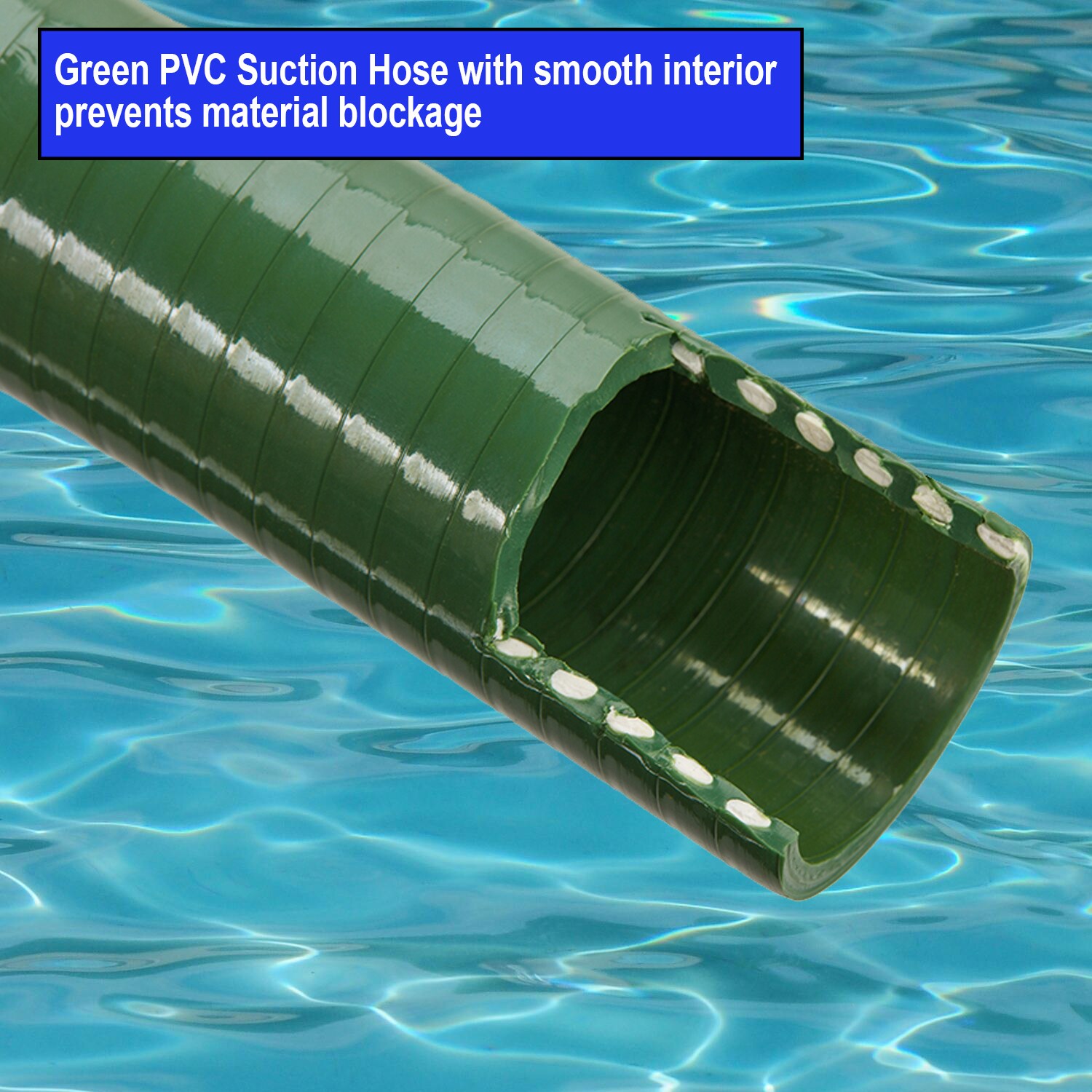 HydroMaxx 2-in ID x 100-ft Reinforced PVC Green Suction hose