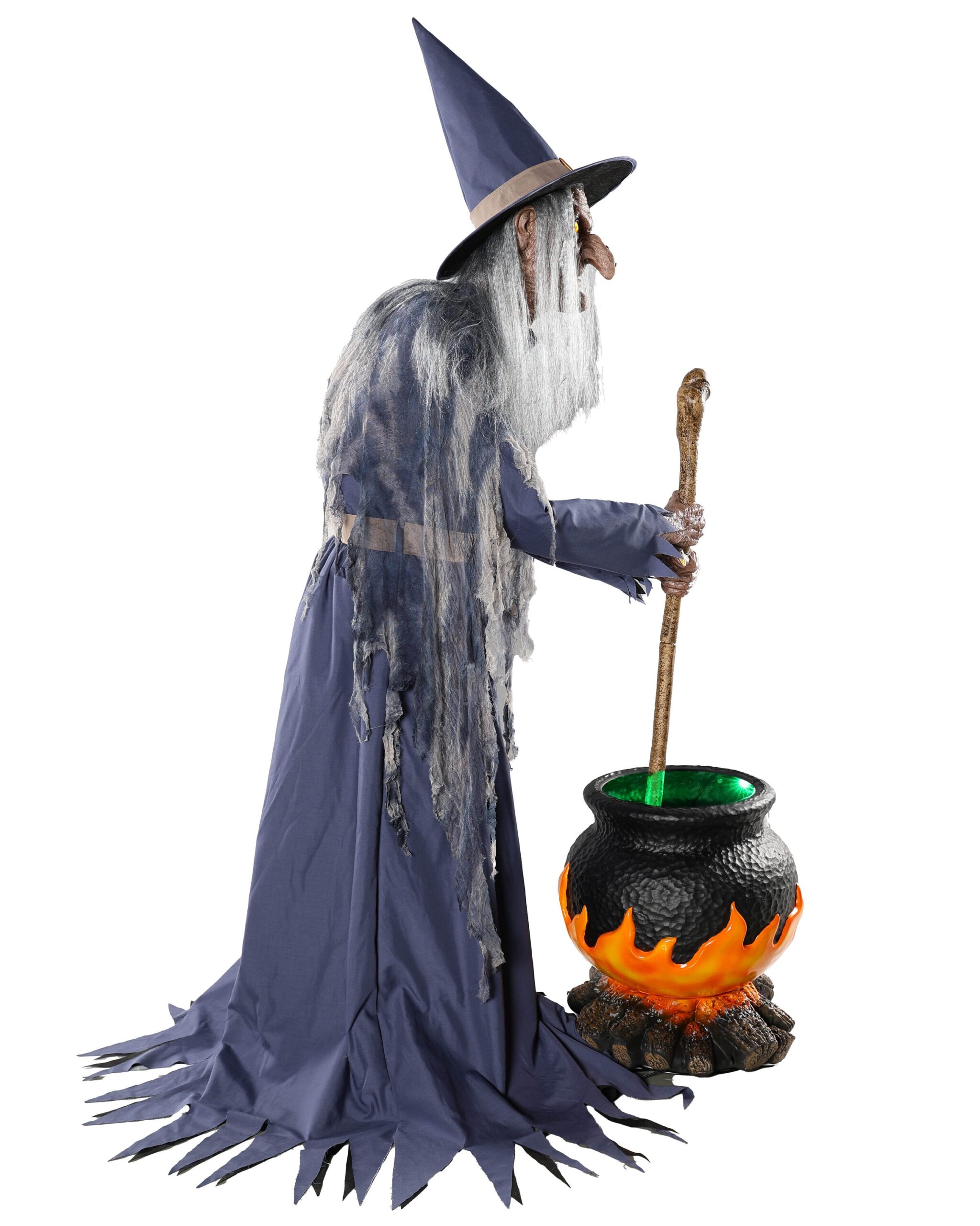 Haunted Living 6-ft Witch with Cauldron Motion Activated Lighted Animatronic