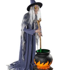 Haunted Living 6-ft Witch with Cauldron Motion Activated Lighted Animatronic