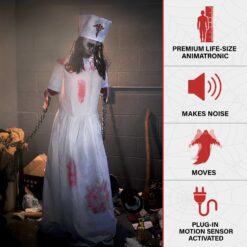 Haunted Hill Farm 5.25-ft Freestanding Motion Activated Moaning Animatronic