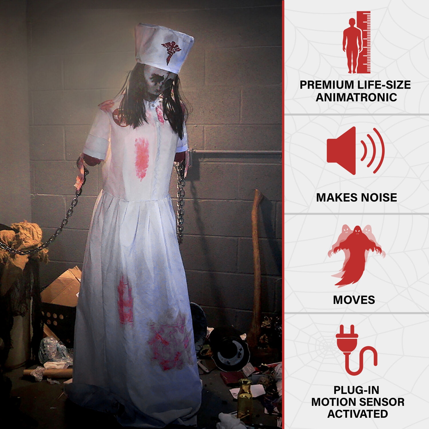 Haunted Hill Farm 5.25-ft Freestanding Motion Activated Moaning Animatronic
