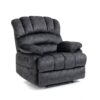 GZMR Large Manual Recliner Chair Dark Gray Velvet Upholstered Recliner