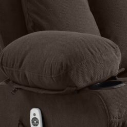 Mondawe 360 Degree Swing with Massage and Lumbar Heat Recliner Brown Velvet Upholstered Swivel Massage chair