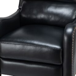 14 Karat Home BLACK Leather Upholstered Recliner