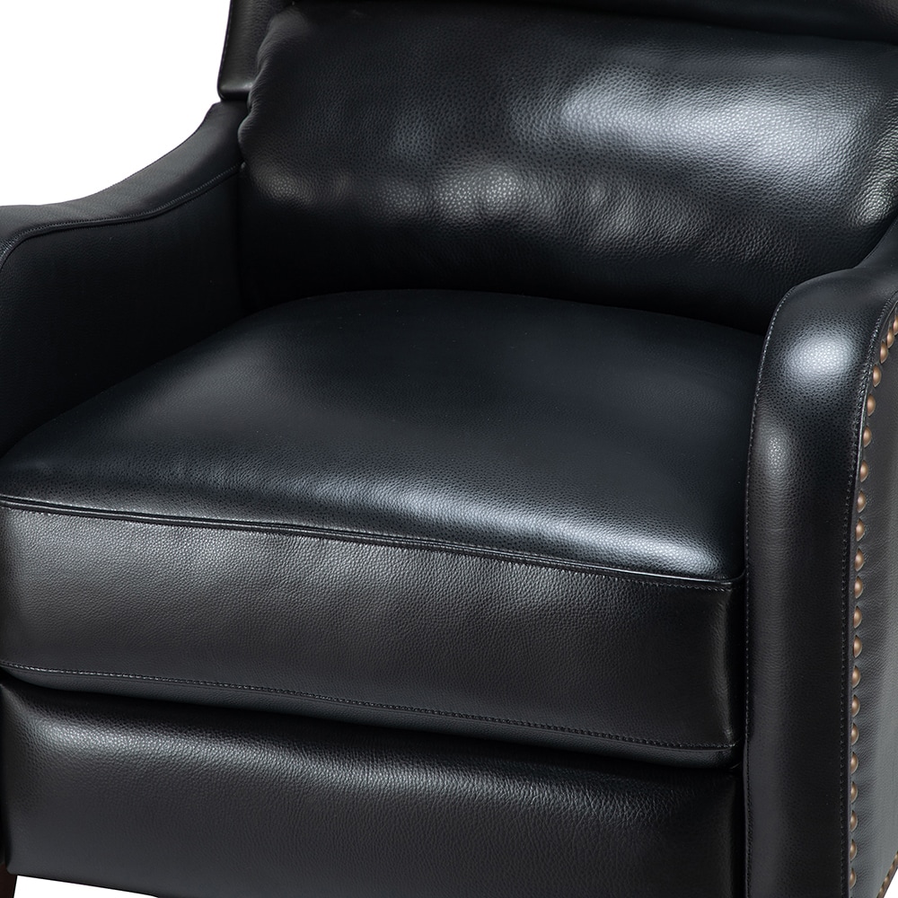 14 Karat Home BLACK Leather Upholstered Recliner
