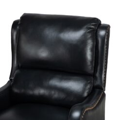 14 Karat Home BLACK Leather Upholstered Recliner
