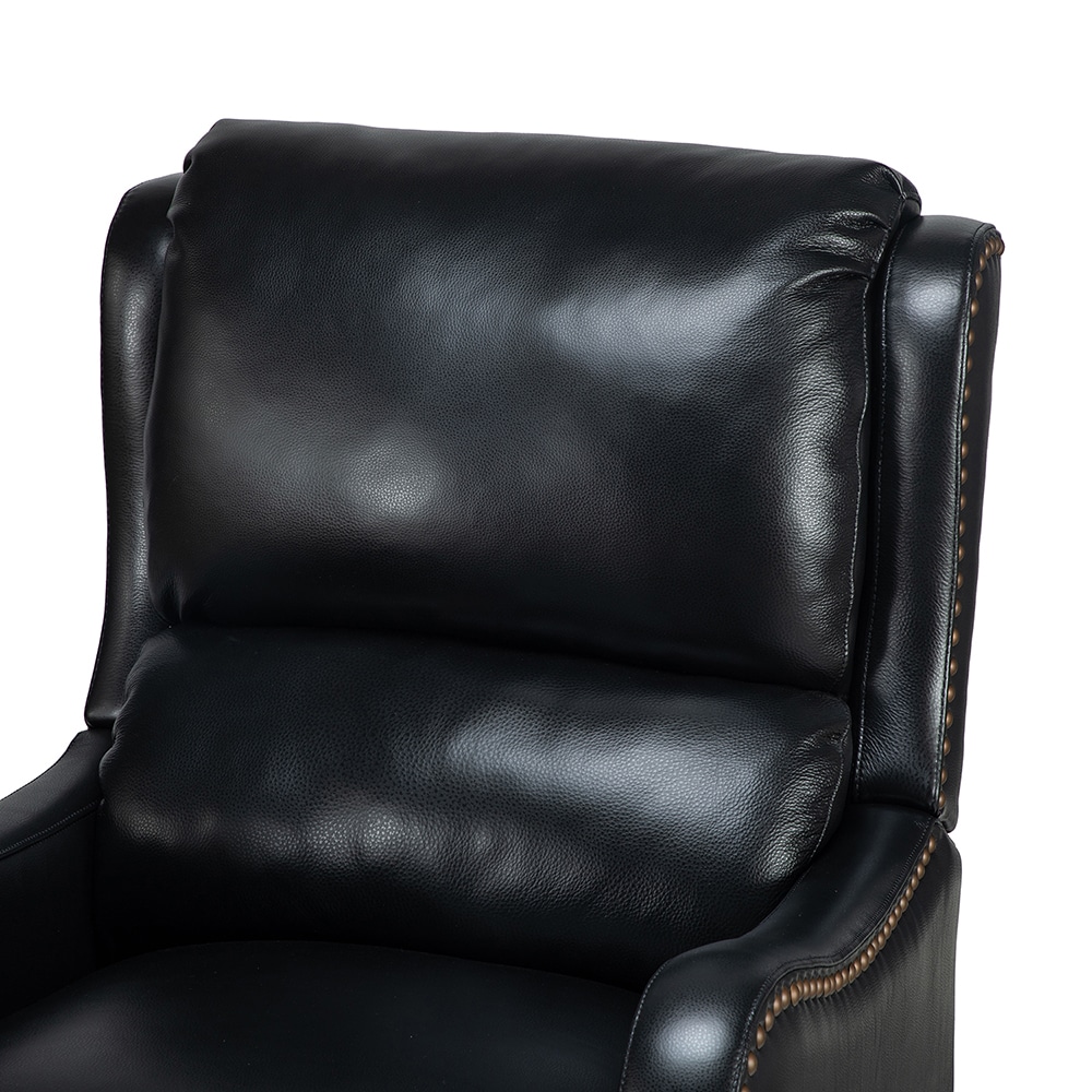 14 Karat Home BLACK Leather Upholstered Recliner