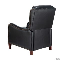 14 Karat Home BLACK Leather Upholstered Recliner