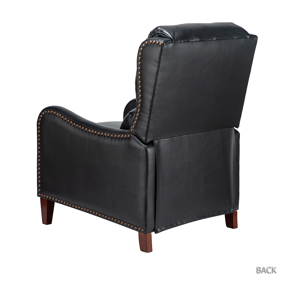 14 Karat Home BLACK Leather Upholstered Recliner