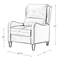 14 Karat Home BLACK Leather Upholstered Recliner