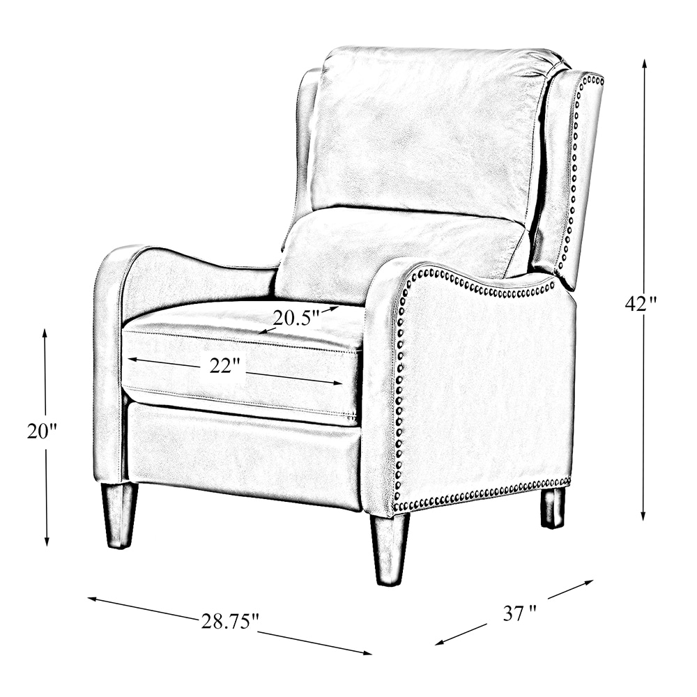 14 Karat Home BLACK Leather Upholstered Recliner